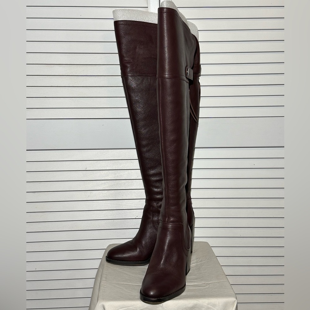 Franco Sarto Burgundy Over the Knee Boots